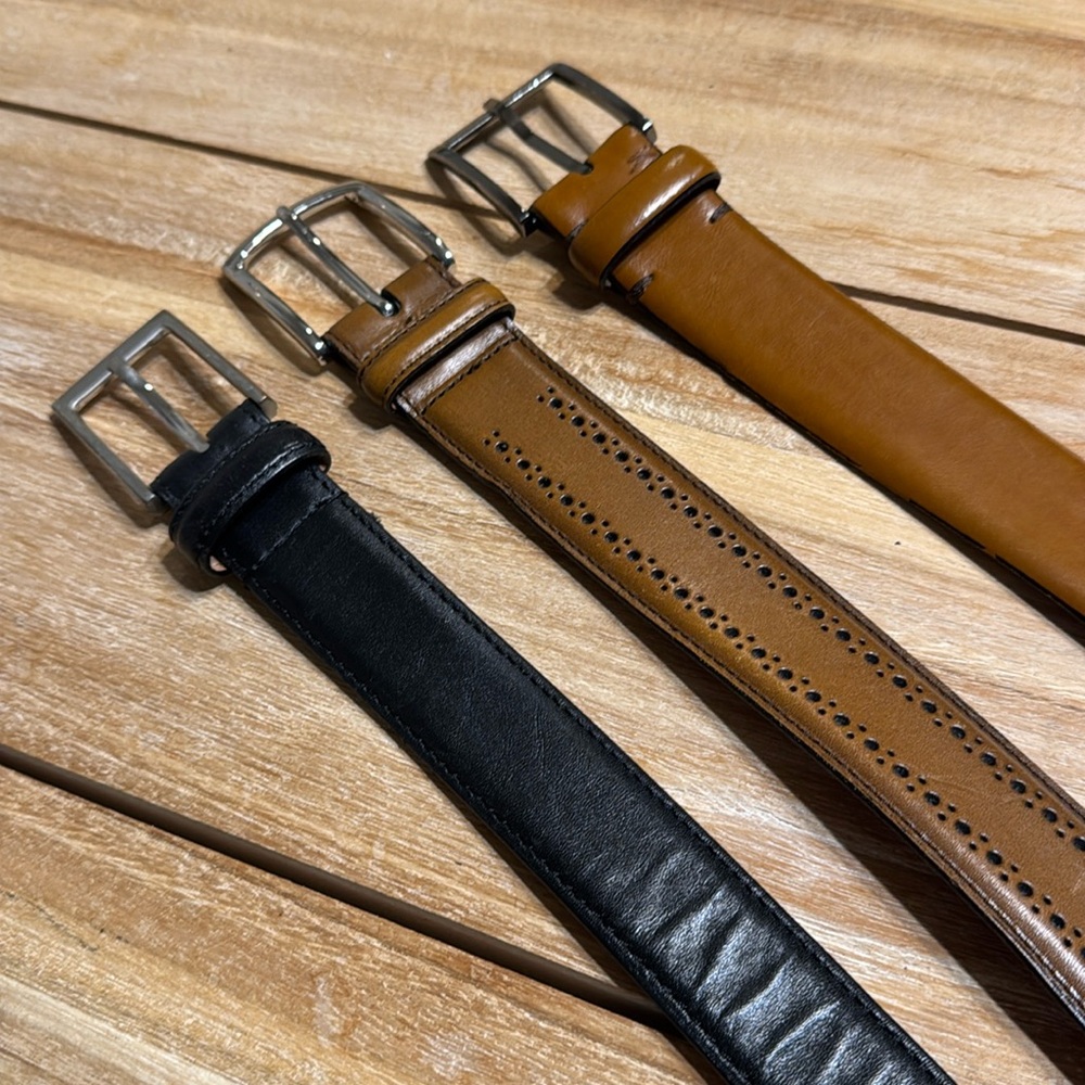 3 Leather Belts for 36-inch Waist